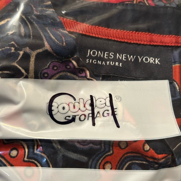 Jones New York Signature | Collared Buttoned Blouse Shirt Top Multicolor Size L - Picture 9 of 9